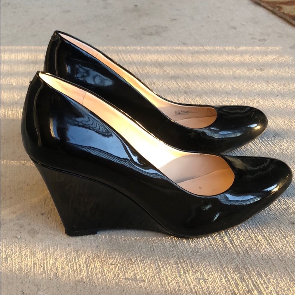 Jessica Simpson Black Patent Leather Wedges